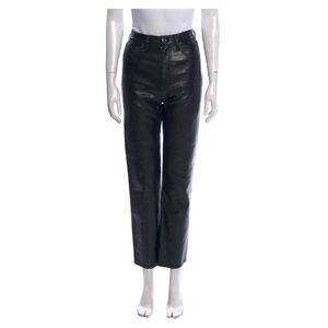 AGOLDE Black 90's Pinch Waist Leather Pants 'XS'